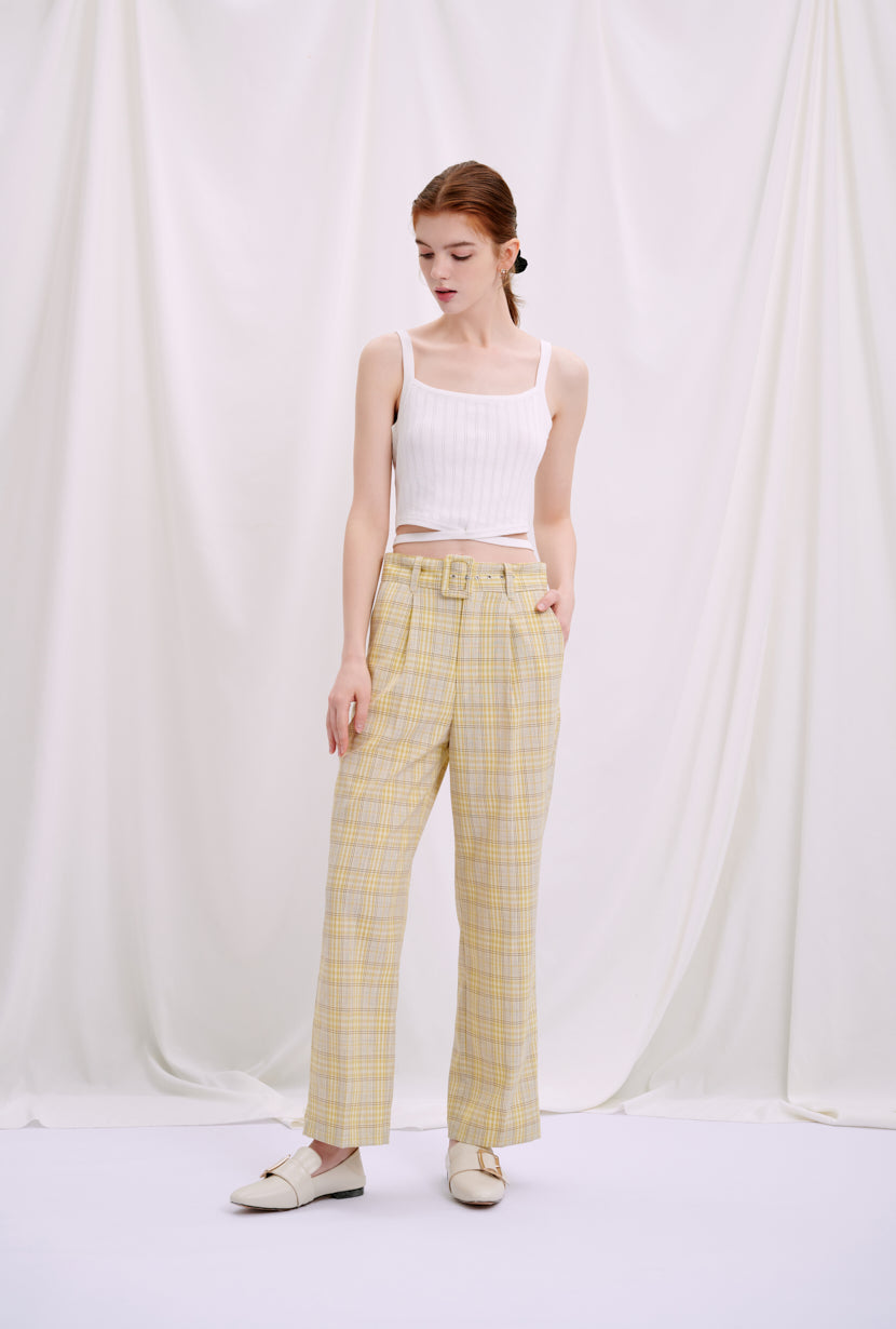 Petite Studio's Charleston Pants in Yellow Plaid