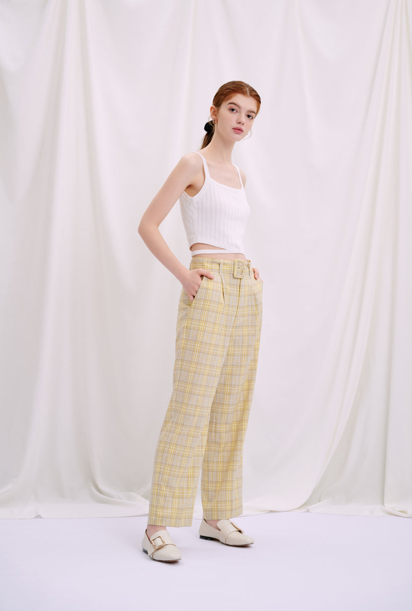 Petite Studio's Charleston Pants in Yellow Plaid