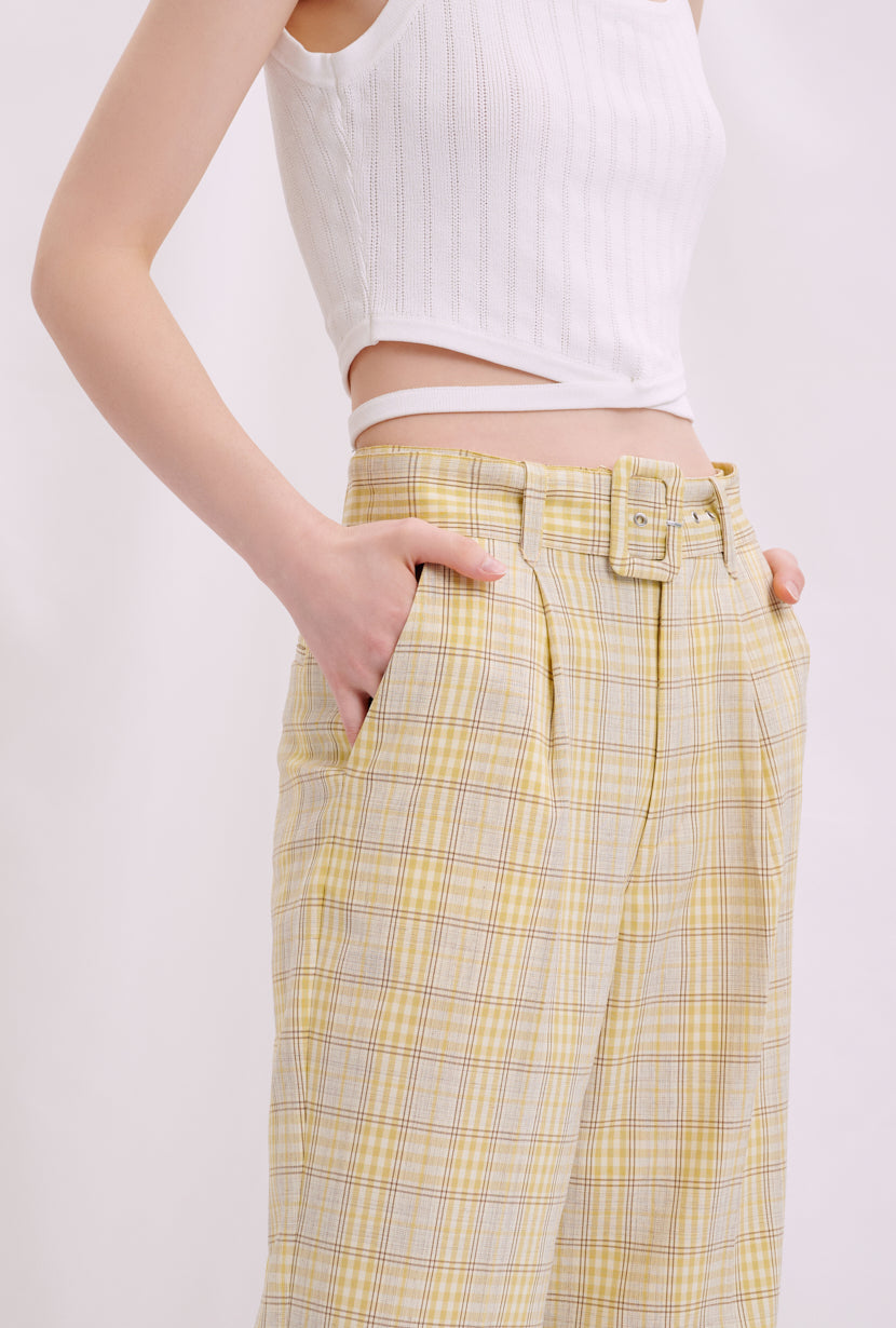 Petite Studio's Charleston Pants in Yellow Plaid