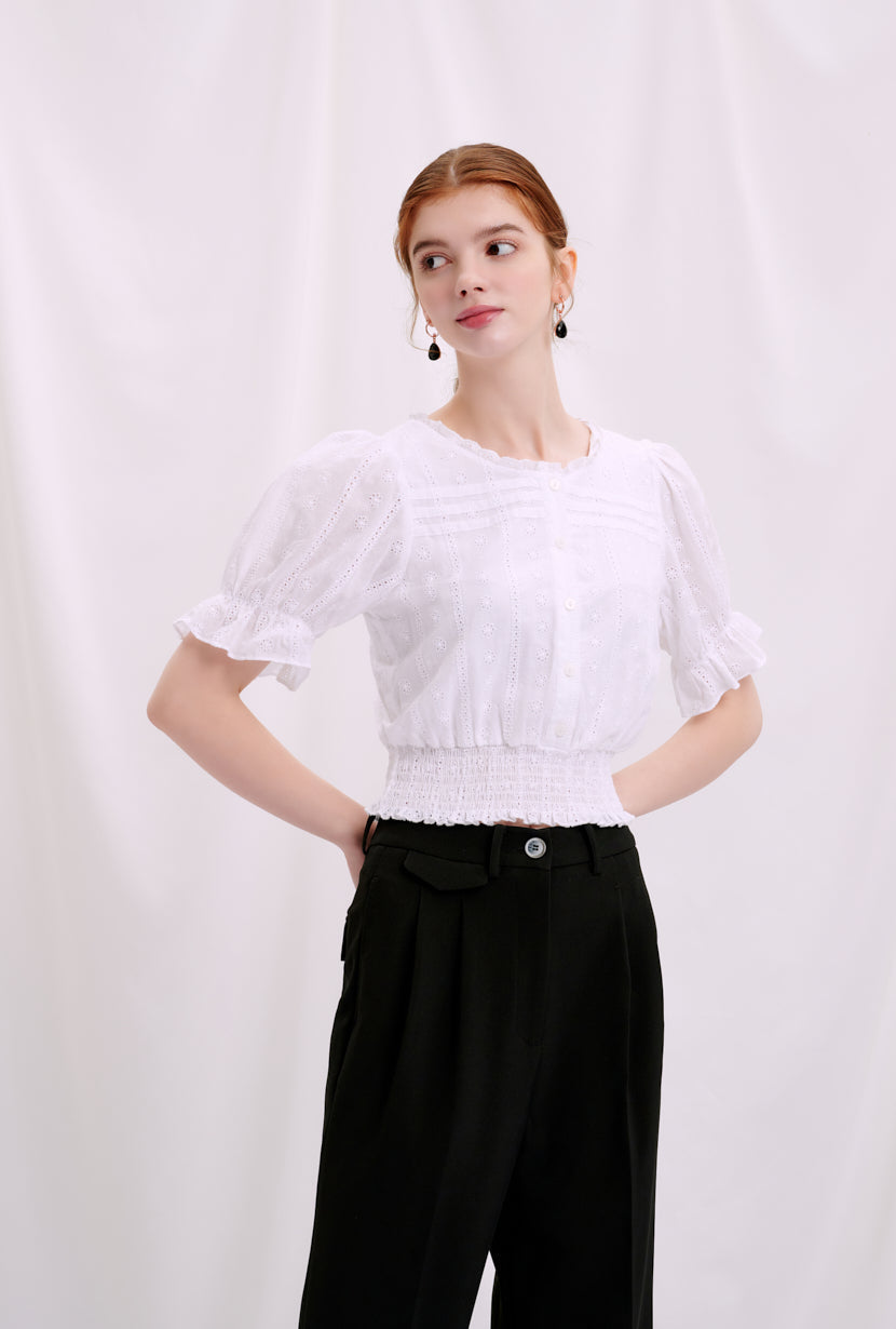 Petite Studio's Ruthie Top in Ivory