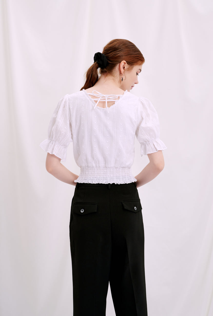 Petite Studio's Ruthie Top in Ivory
