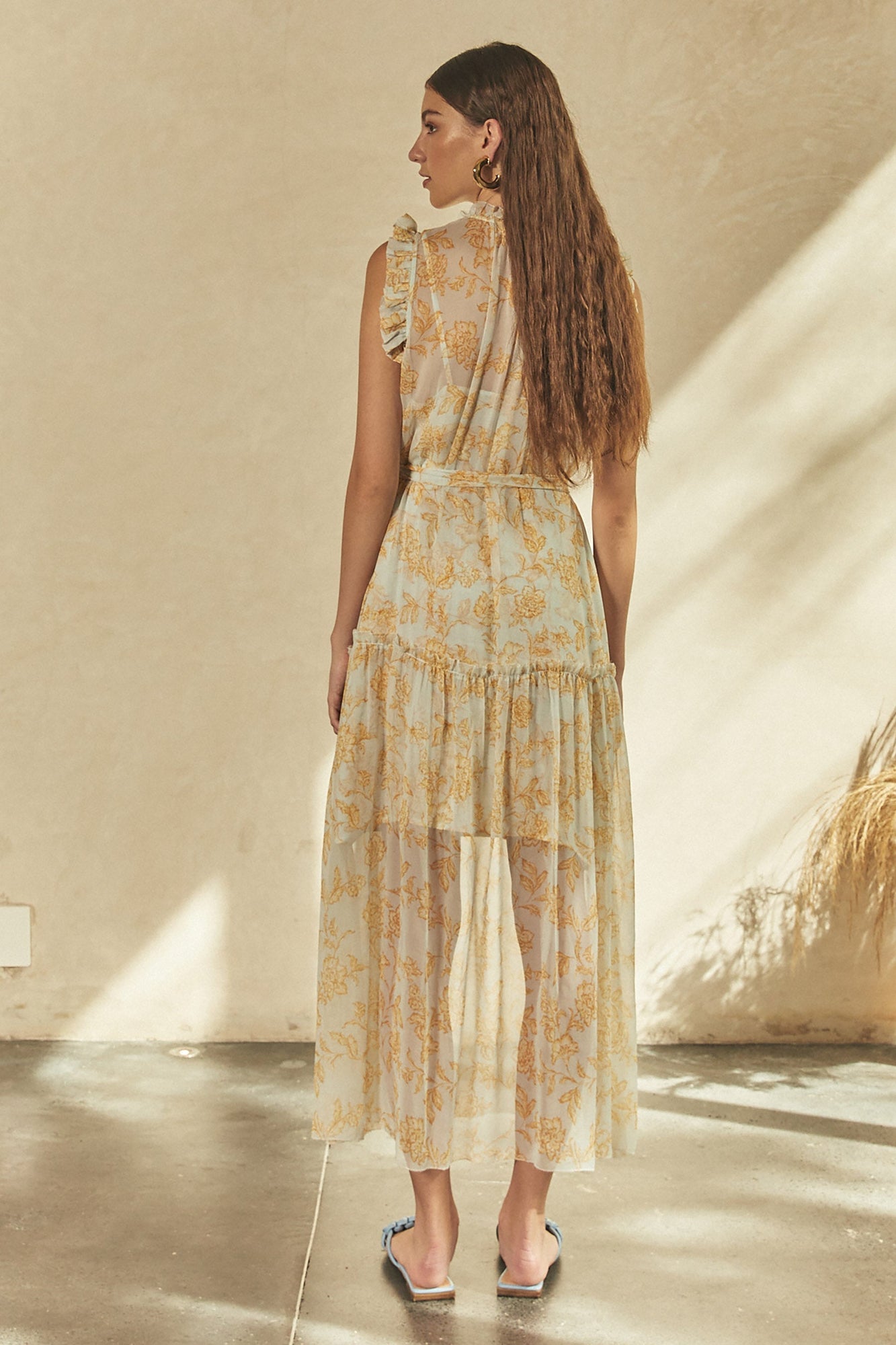 Christian Dress - Yellow Floral