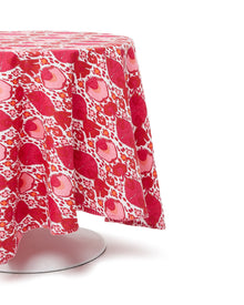 Round Tablecloth, Fan Ikat Pink