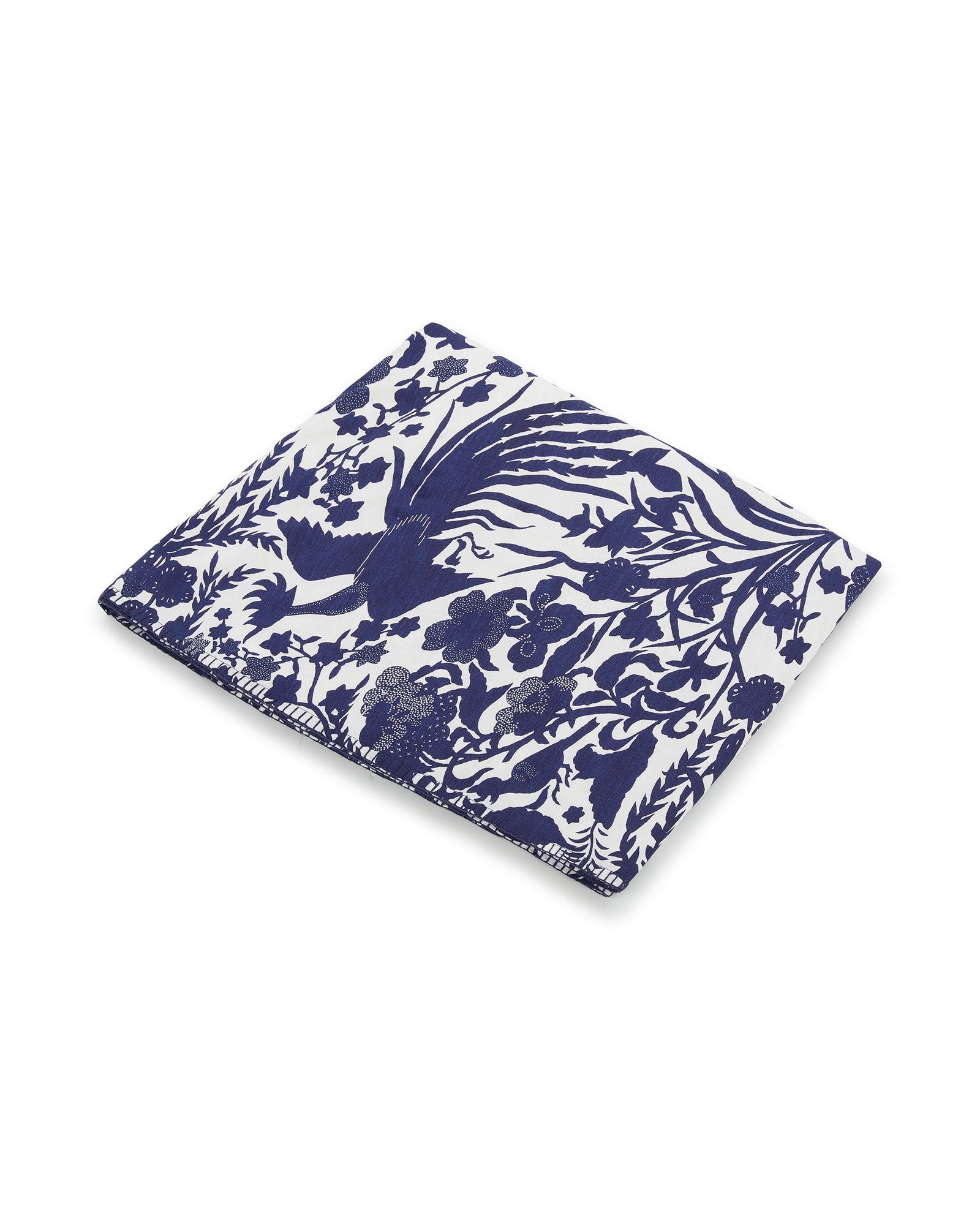 Round Tablecloth, Birdsong White Navy