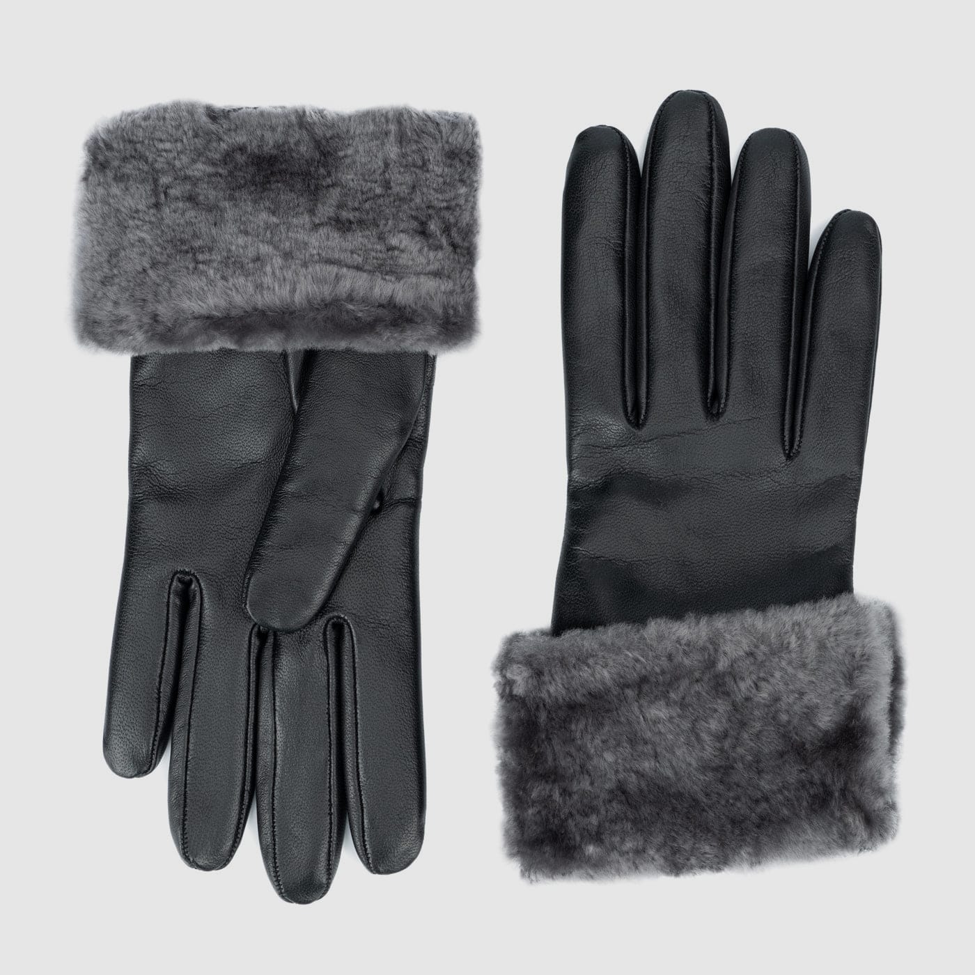 SHEARLING CUFF GLOVE, CHARCOAL
