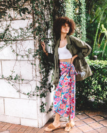 Alena Skirt, Retro Floral Pink