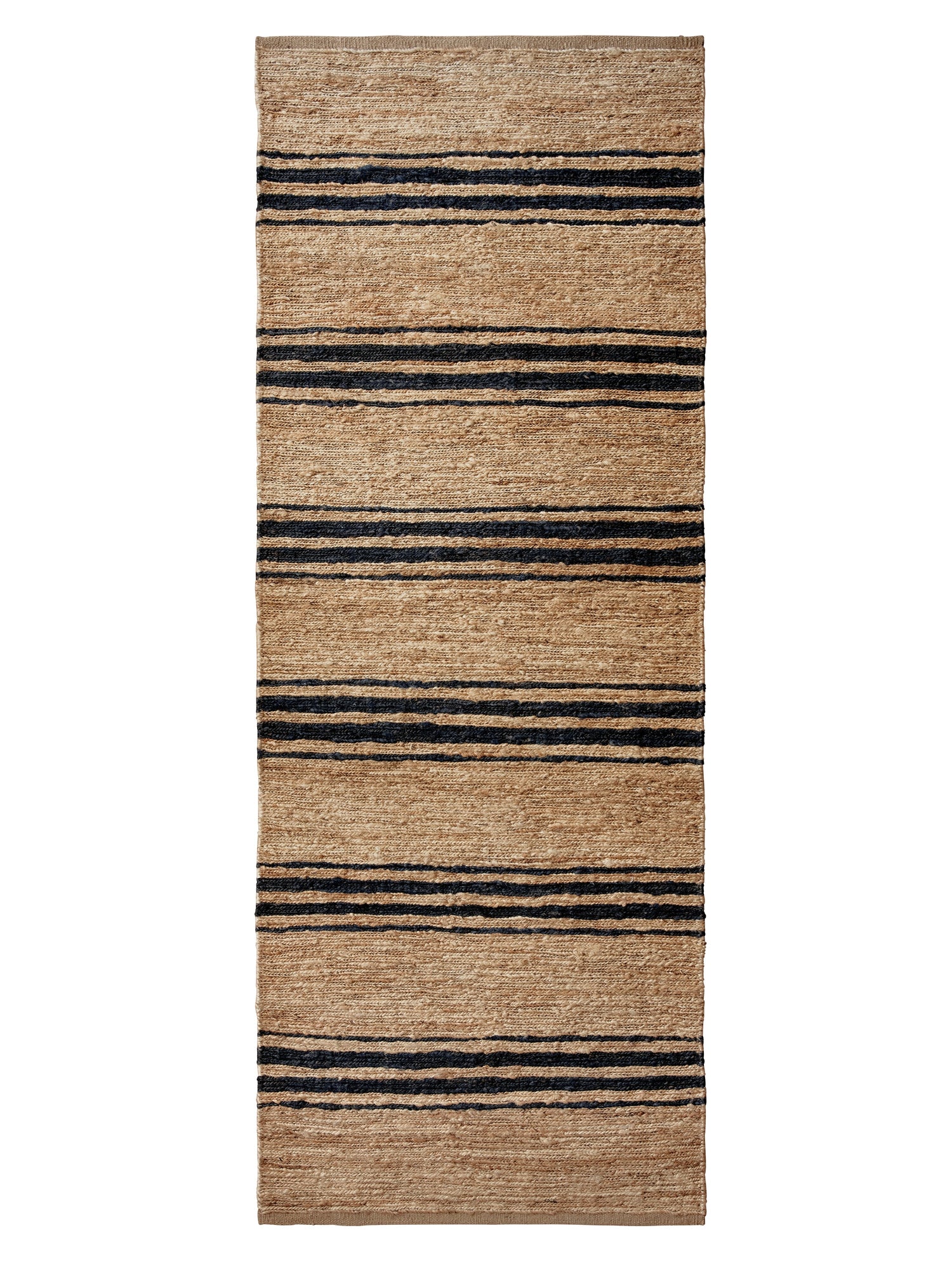 River Ticking Nook Long Runner - Natural Indigo, 3' x 8'