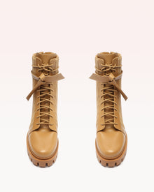 Quilted Clarita Combat Bootie 65 Nut