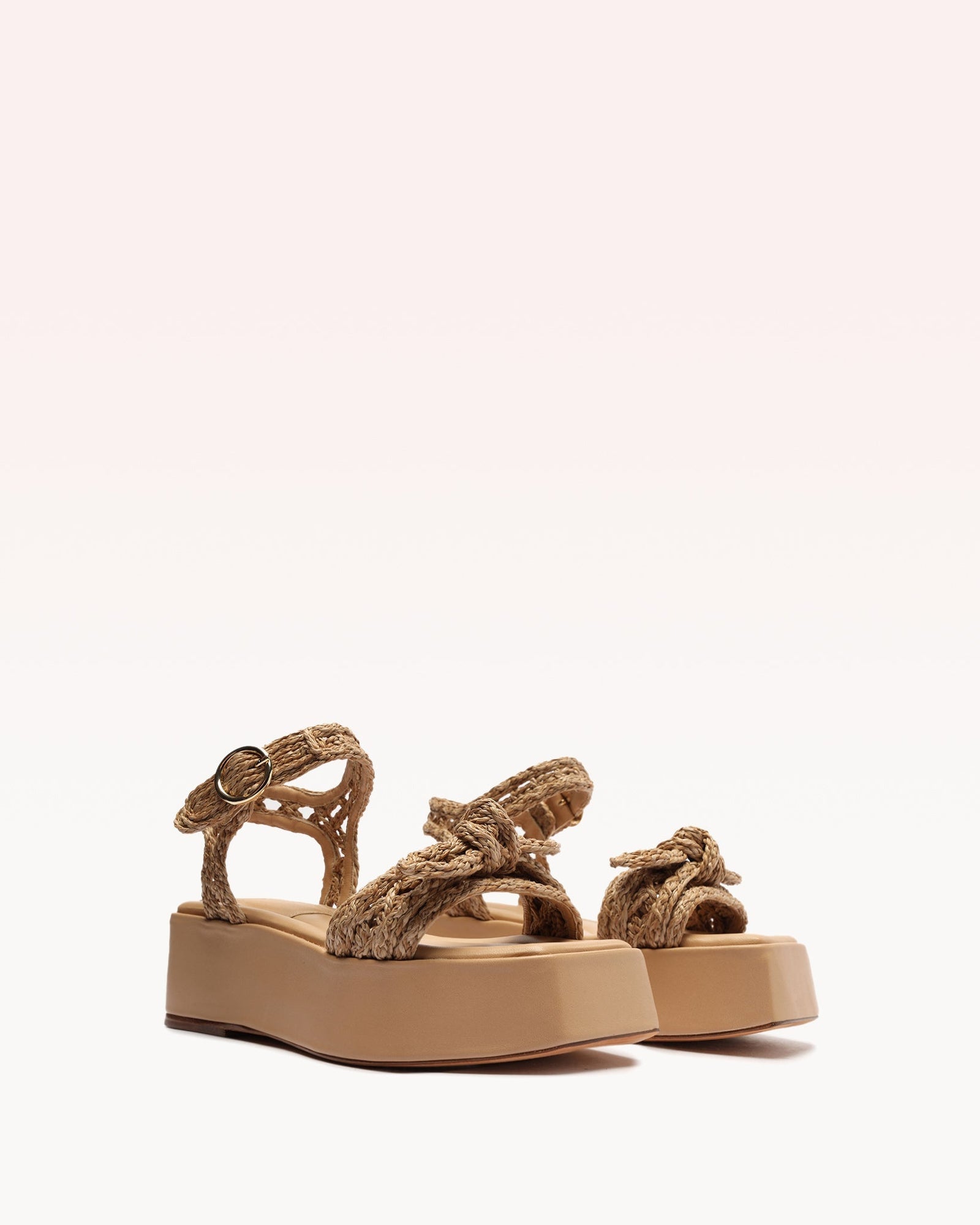Raffia Clarita Flatform Beige