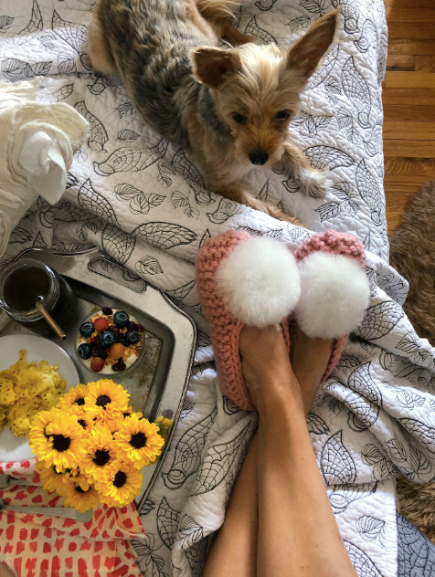 Ballerina Pom Alpaca Slipper Pink