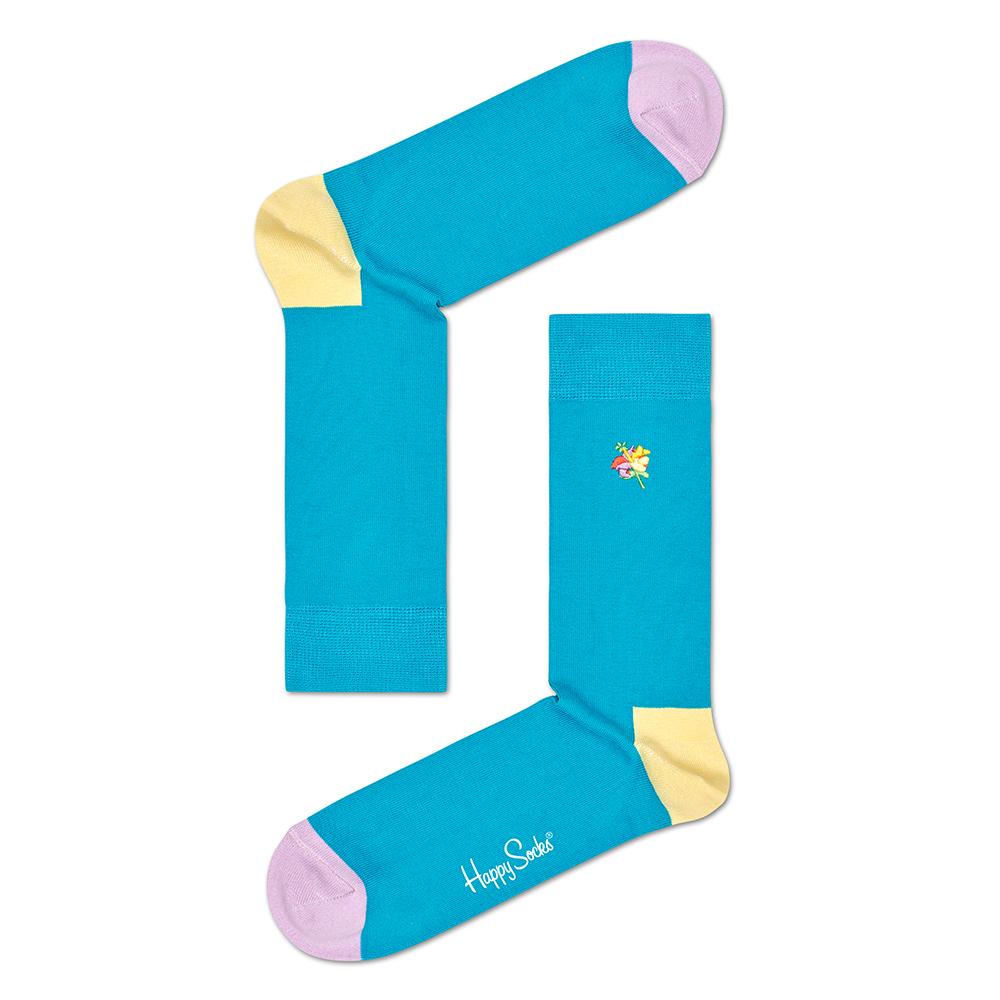 Embrodiery Hibiscus Sock, Turquiose