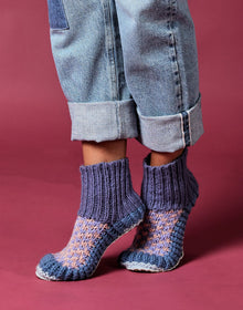 Berkley Knit Slipper Sock Periwinkle