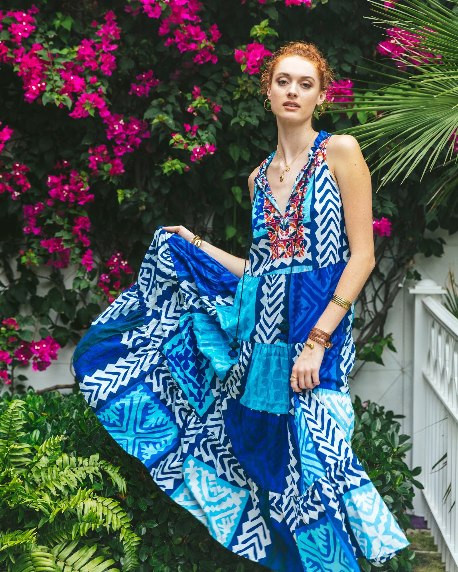 Betty Dress, Colorblock Blue