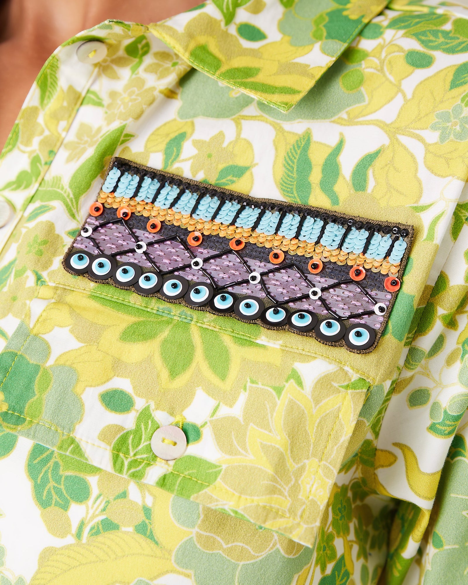 Brett Dress, Retro Floral Lime