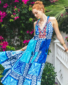 Betty Dress, Colorblock Blue