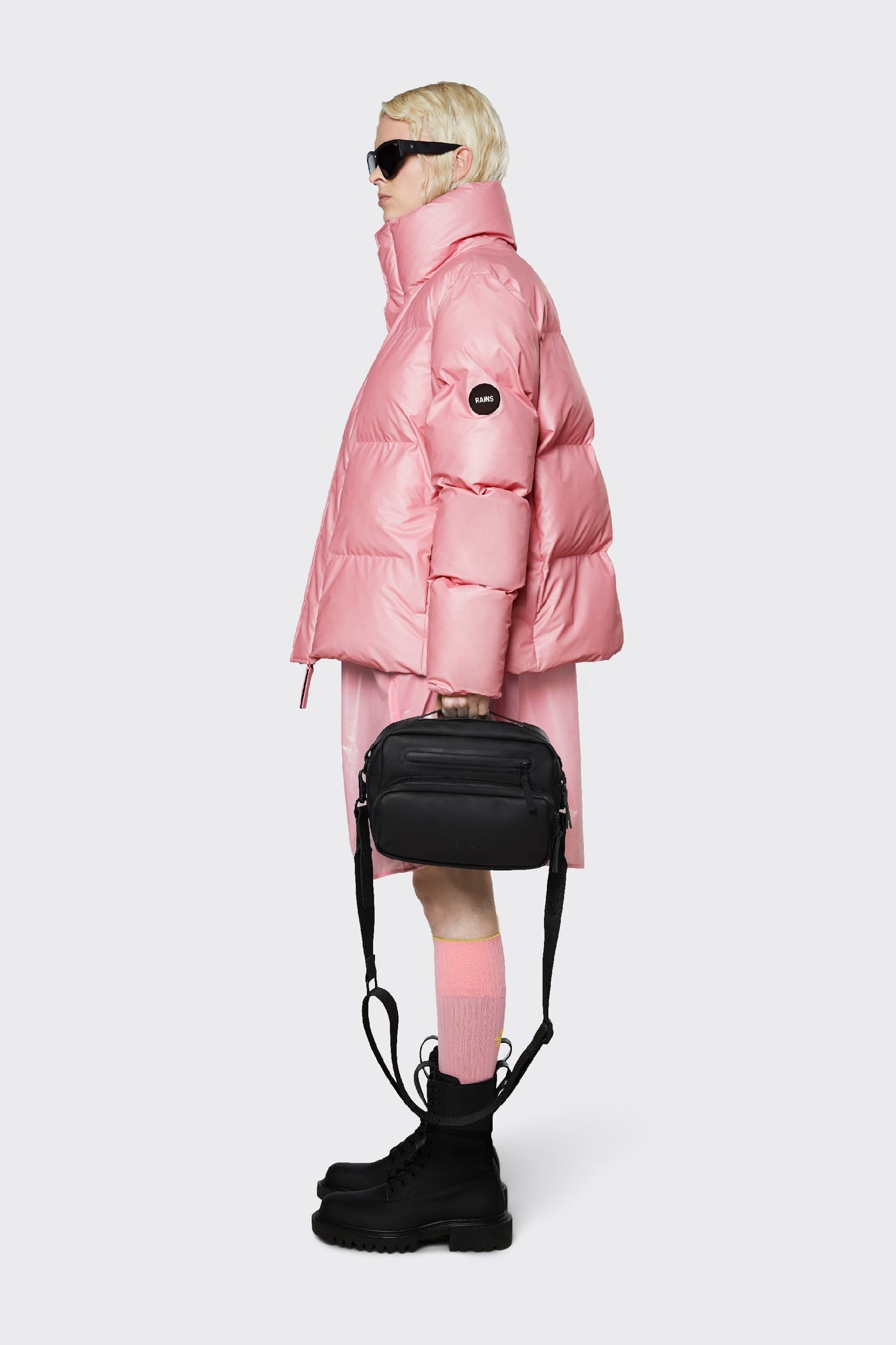 Boxy Puffer Jacket, Pink Sky