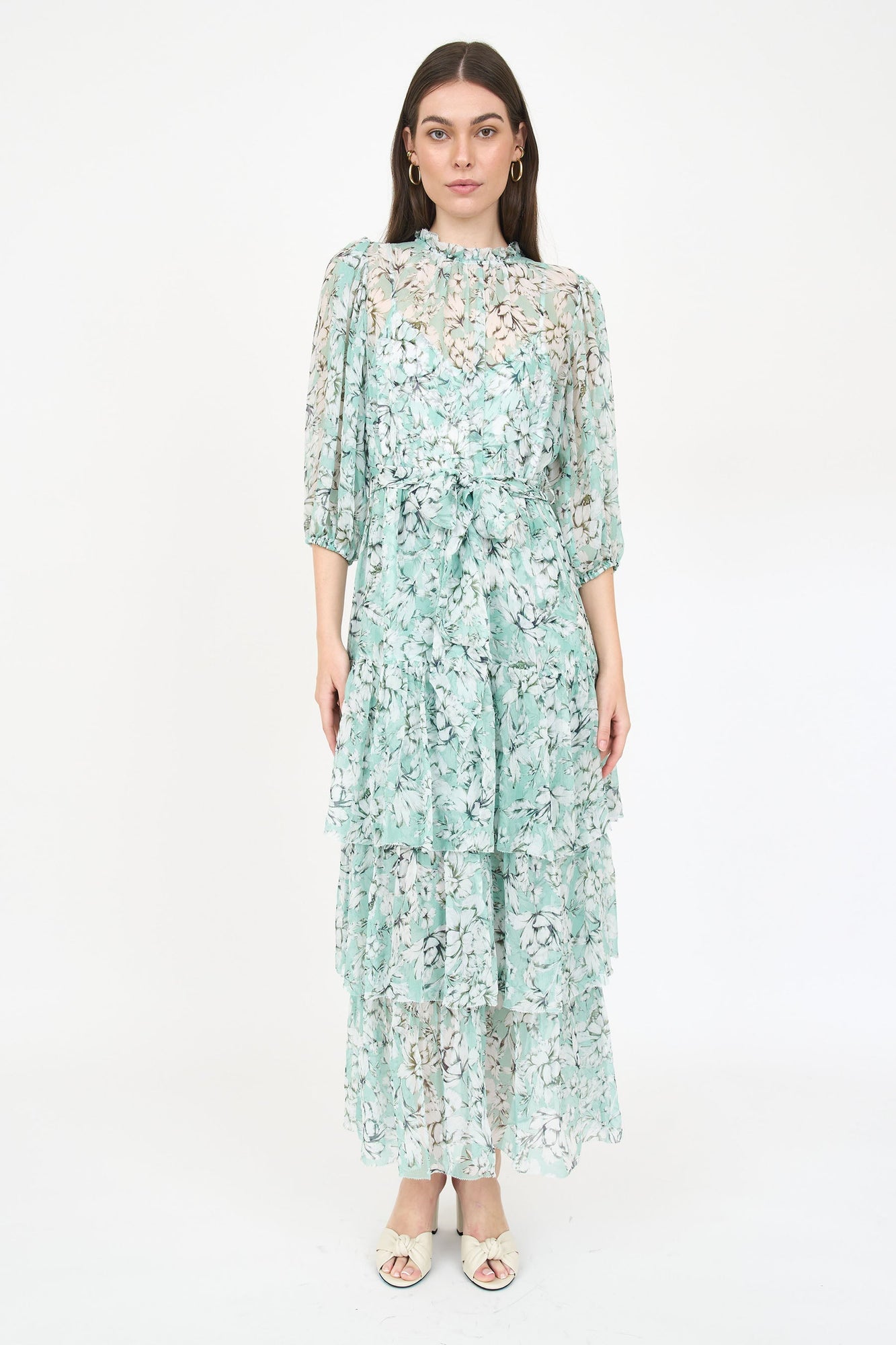 Sara Dress- Teal Vintage Floral