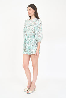 Lola Short - Teal Vintage Floral