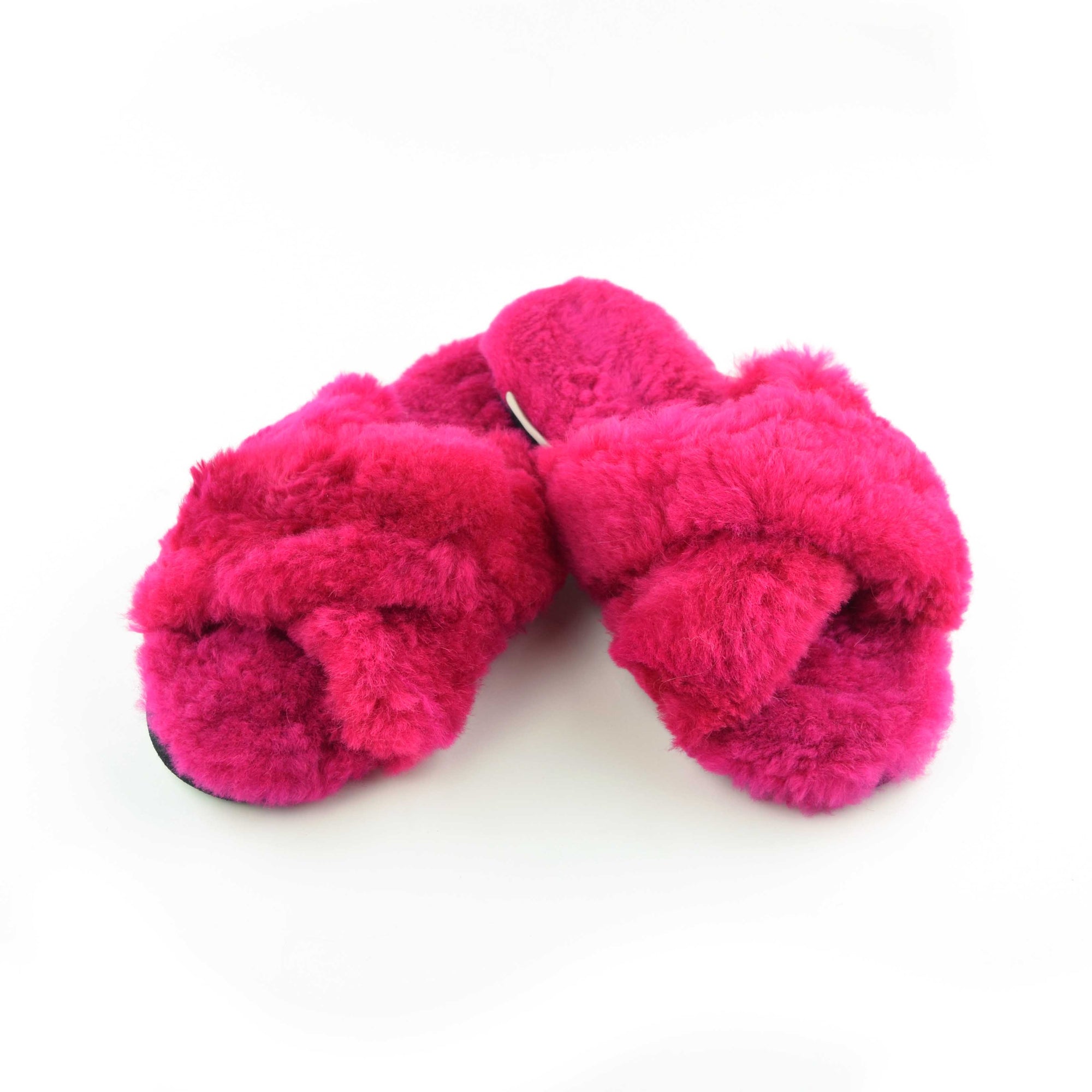 Criss Cross Alpaca Slipper Fuschia - Ariana Bohling