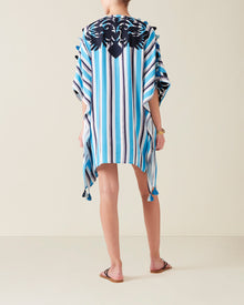 Eliza Short Kaftan, Desert Wanderer Stripe Blue