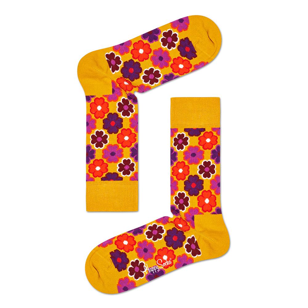 Flower Power Sock, Medium Orange