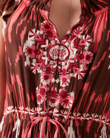 Gianna Dress, Dylan Ikat Coral Ikat Stripe Coral