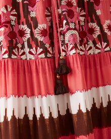 Gianna Dress, Dylan Ikat Coral Ikat Stripe Coral