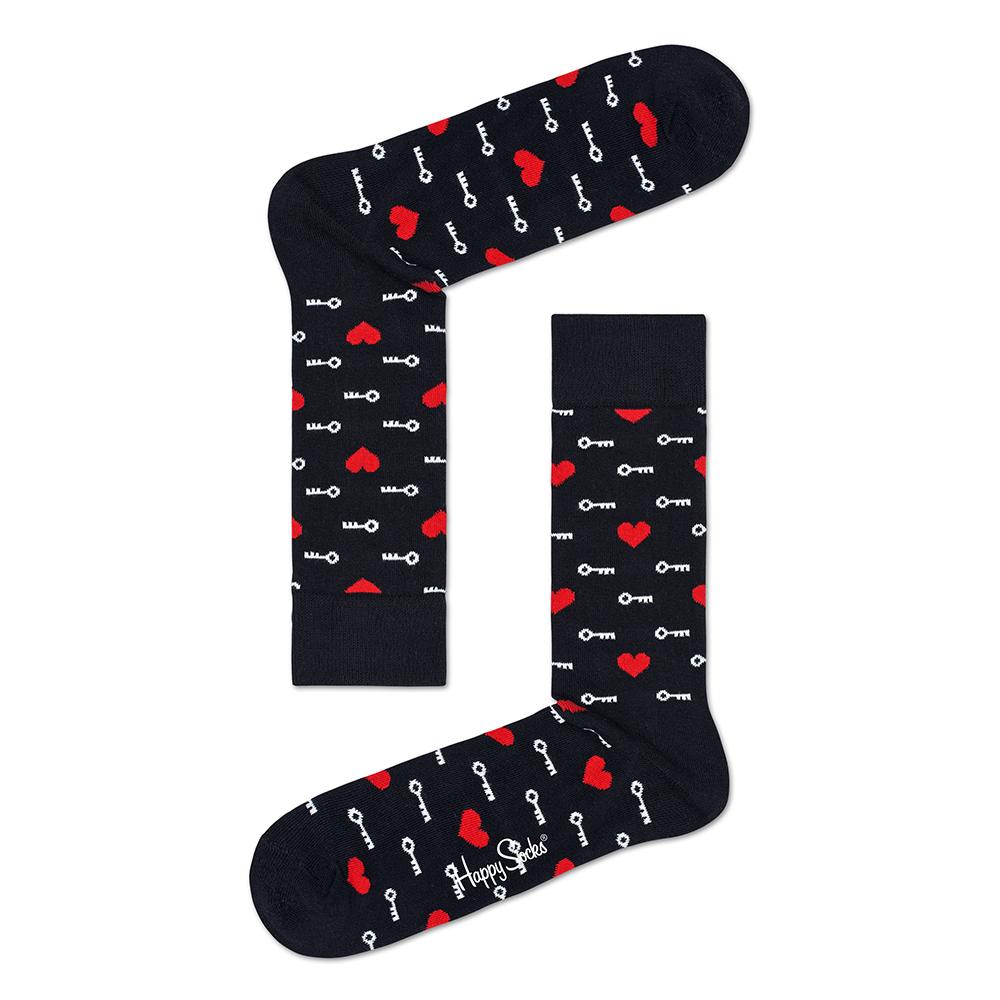 Key To My Heart Sock, Blk/Red