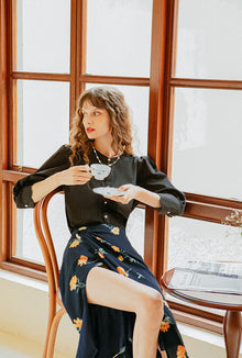 Petite Studio's Nova Skirt in Navy Floral