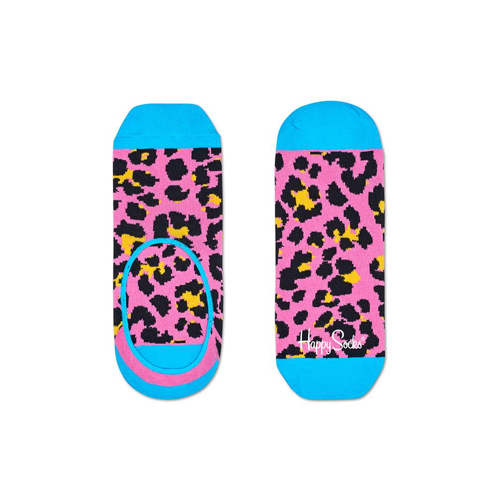 Leopard Liner Socks, Pink/Blue