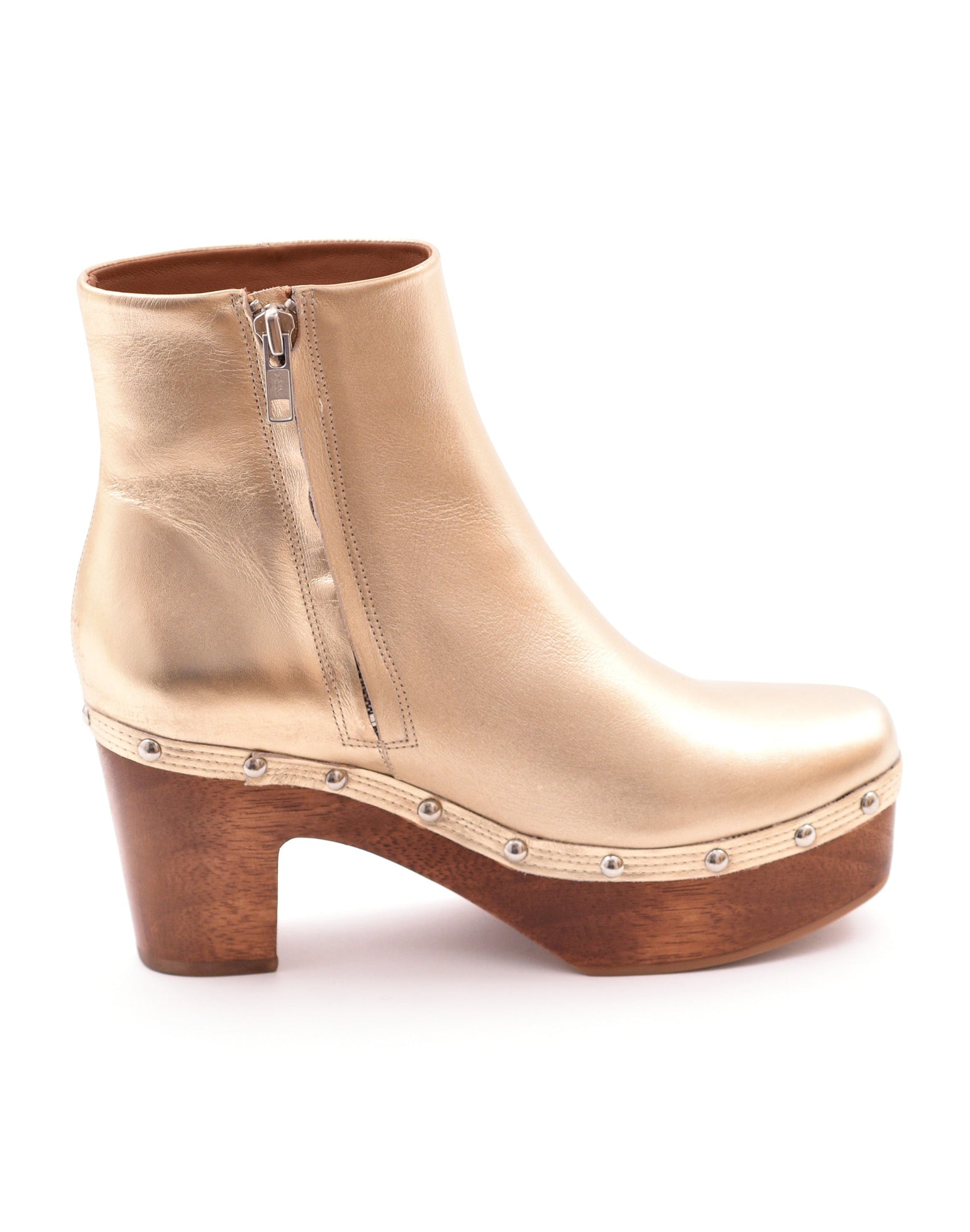 Malta Ankle Clog Bootie Gold