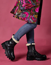 Mani Shearling Lined Ankle Bootie Black
