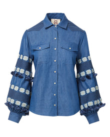 Mele Top, Chambray Blue