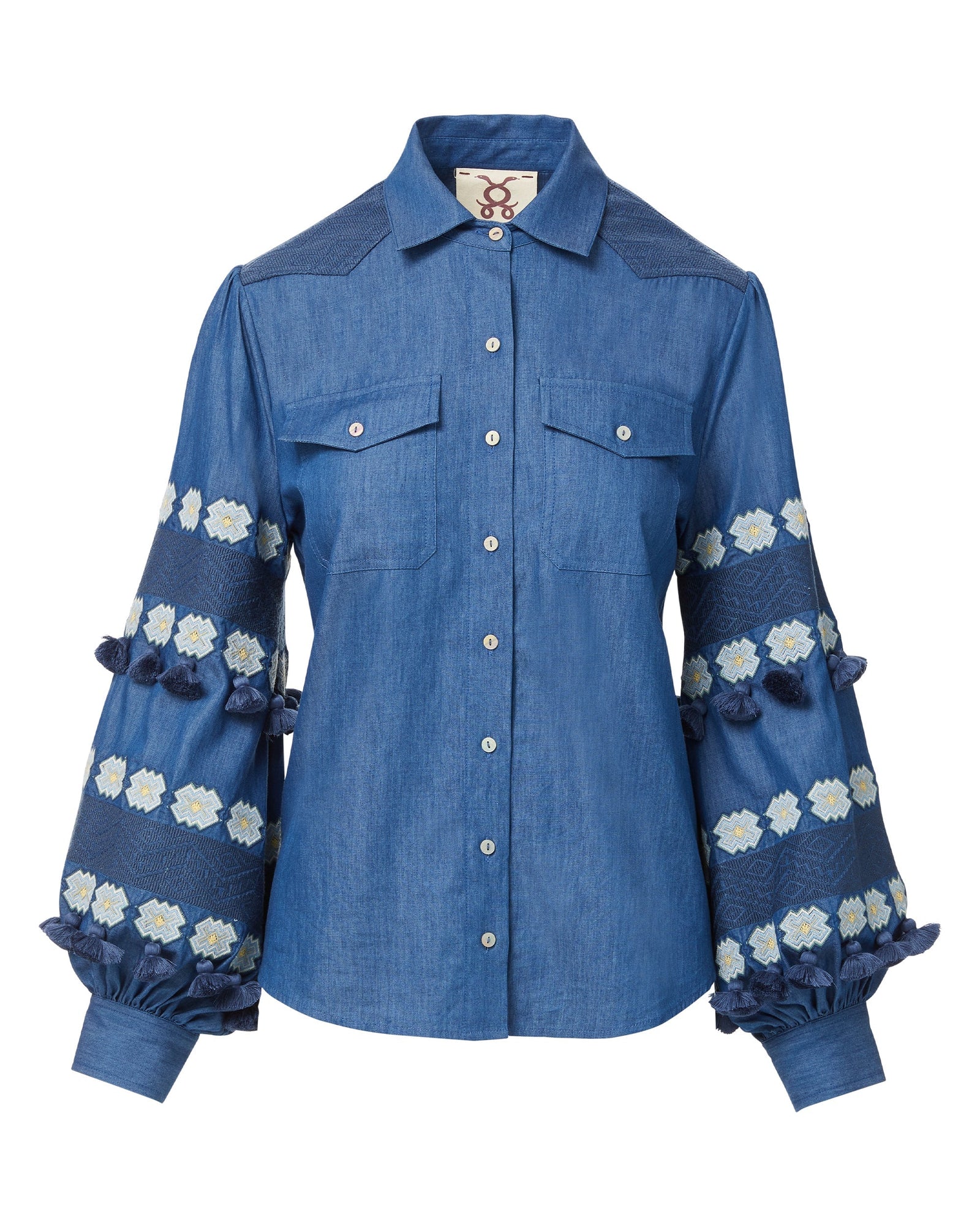 Mele Top, Chambray Blue