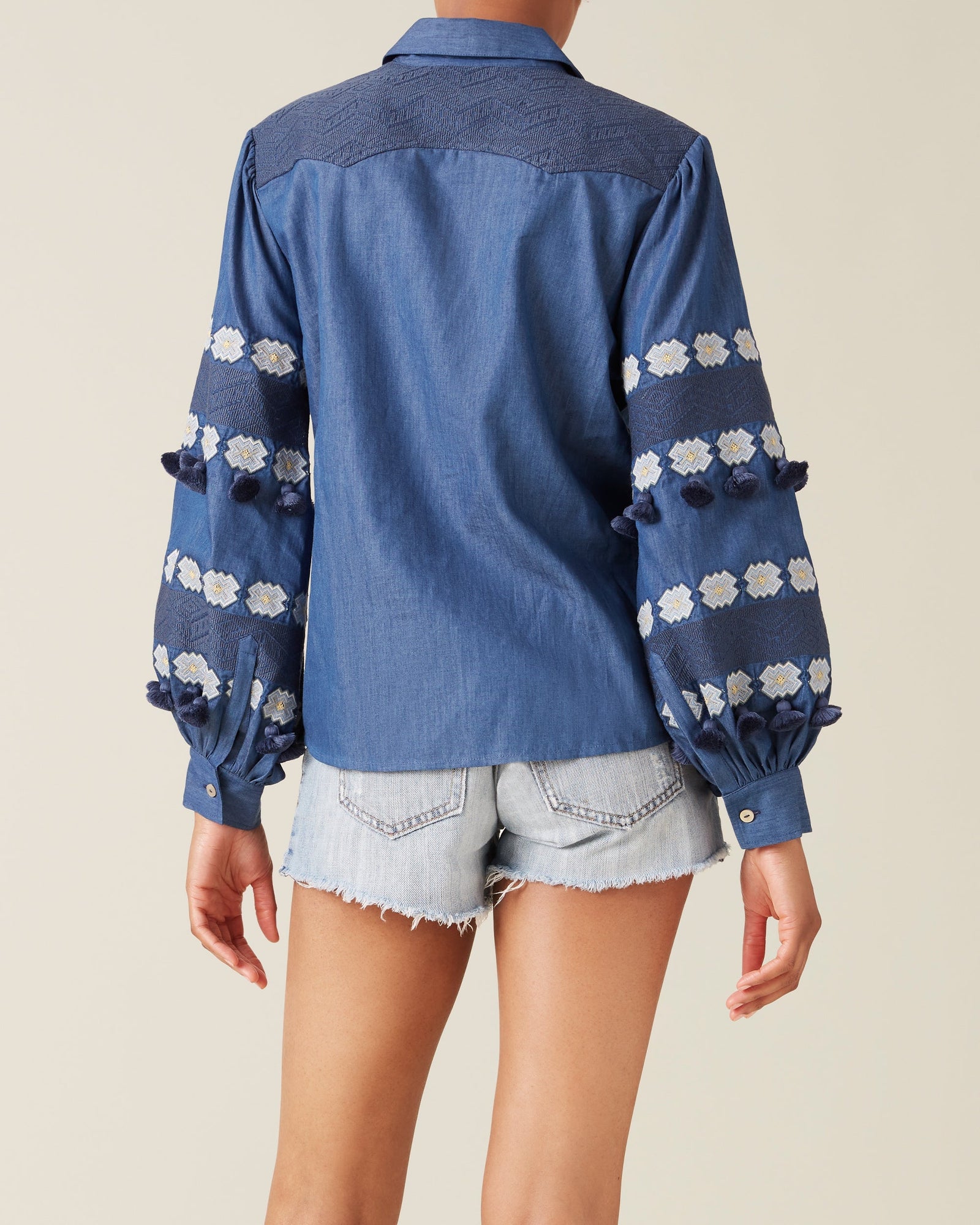 Mele Top, Chambray Blue
