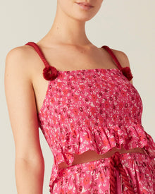 Mollie Top, Medallion Floral Pink