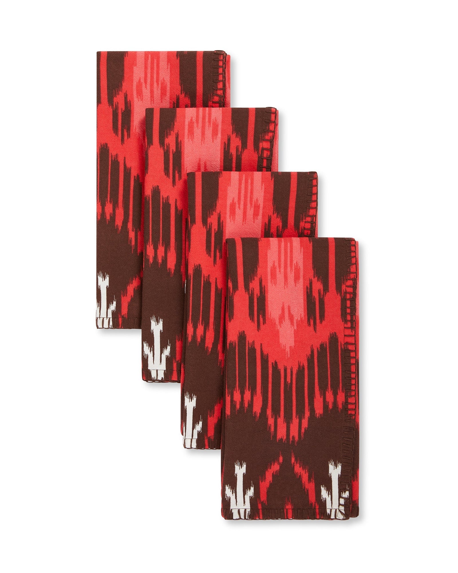 Dinner Napkins Set of 4, Dylan Ikat Coral