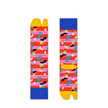 Nature Toe Sock + Flip Flop, Red/Pink