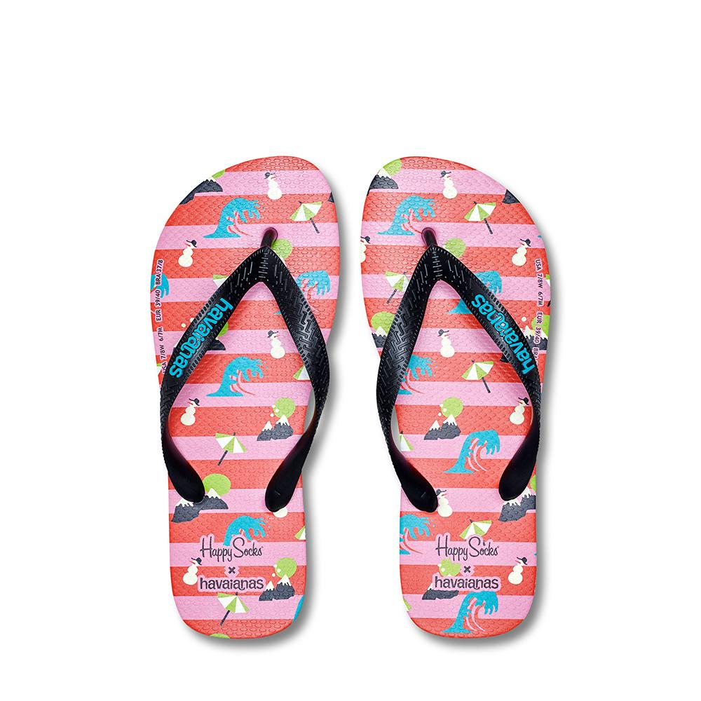Nature Toe Sock + Flip Flop, Red/Pink
