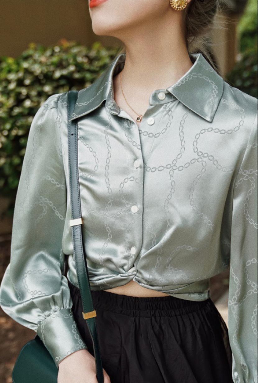 Petite Studio's Briella Blouse in Sage