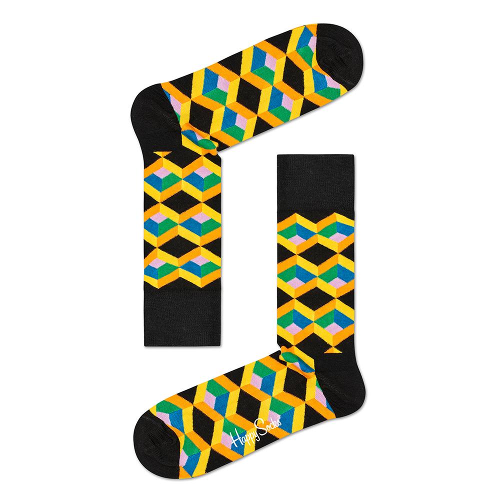 Optic Squre Sock, Blk/Yel
