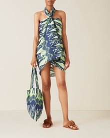 Pareo And Tote Set, Dylan Ikat Denim