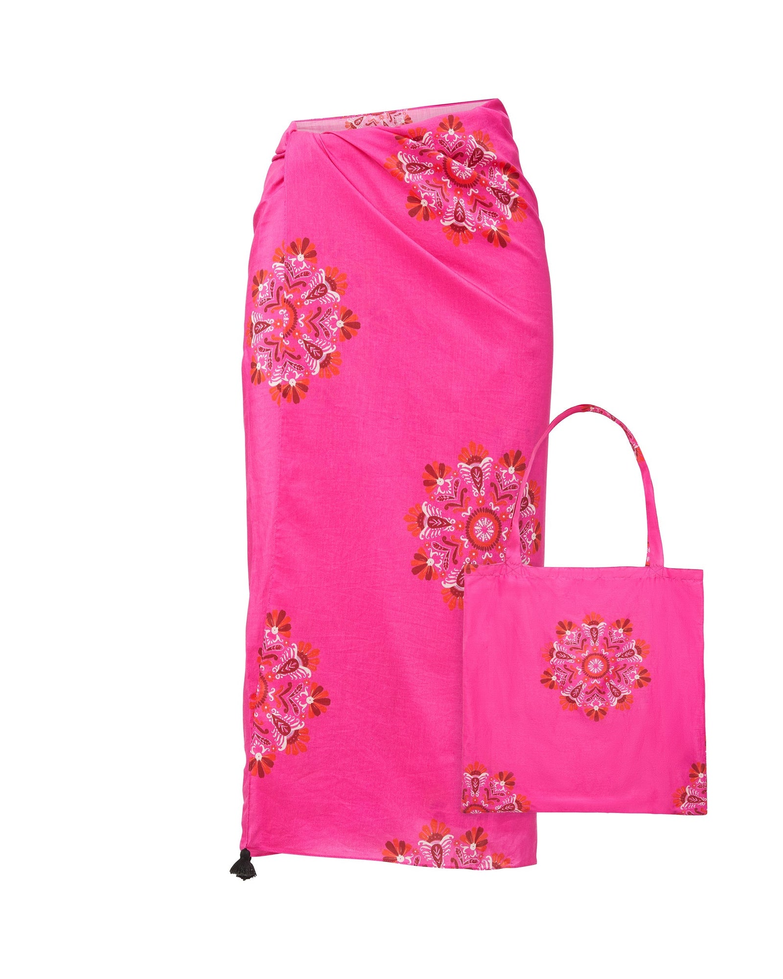 Pareo And Tote Set, Medallion Pink