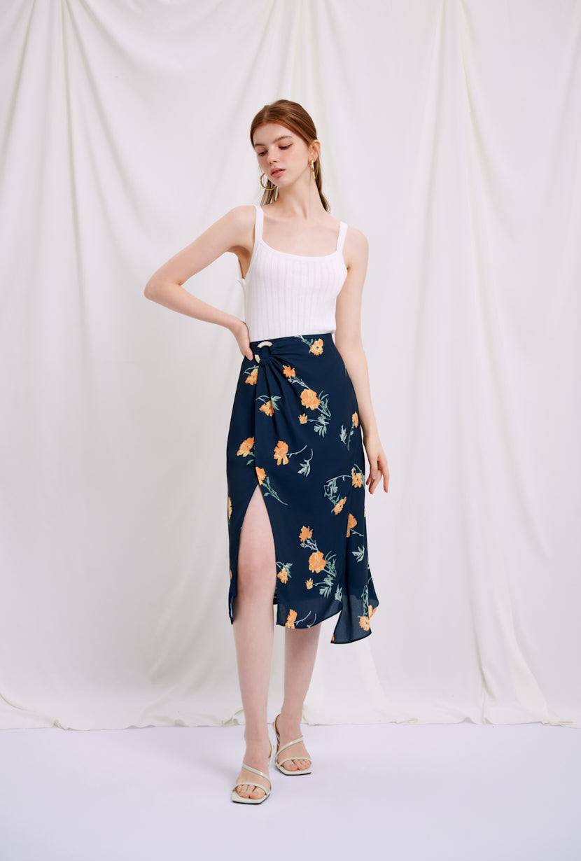 Petite Studio's Nova Skirt in Navy Floral