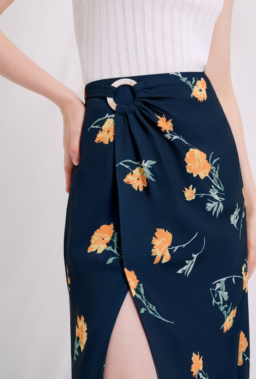 Petite Studio's Nova Skirt in Navy Floral