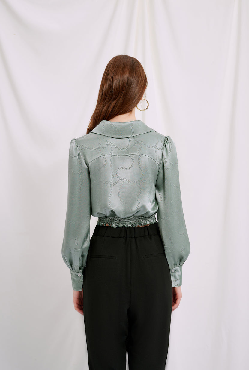 Petite Studio's Briella Blouse in Sage