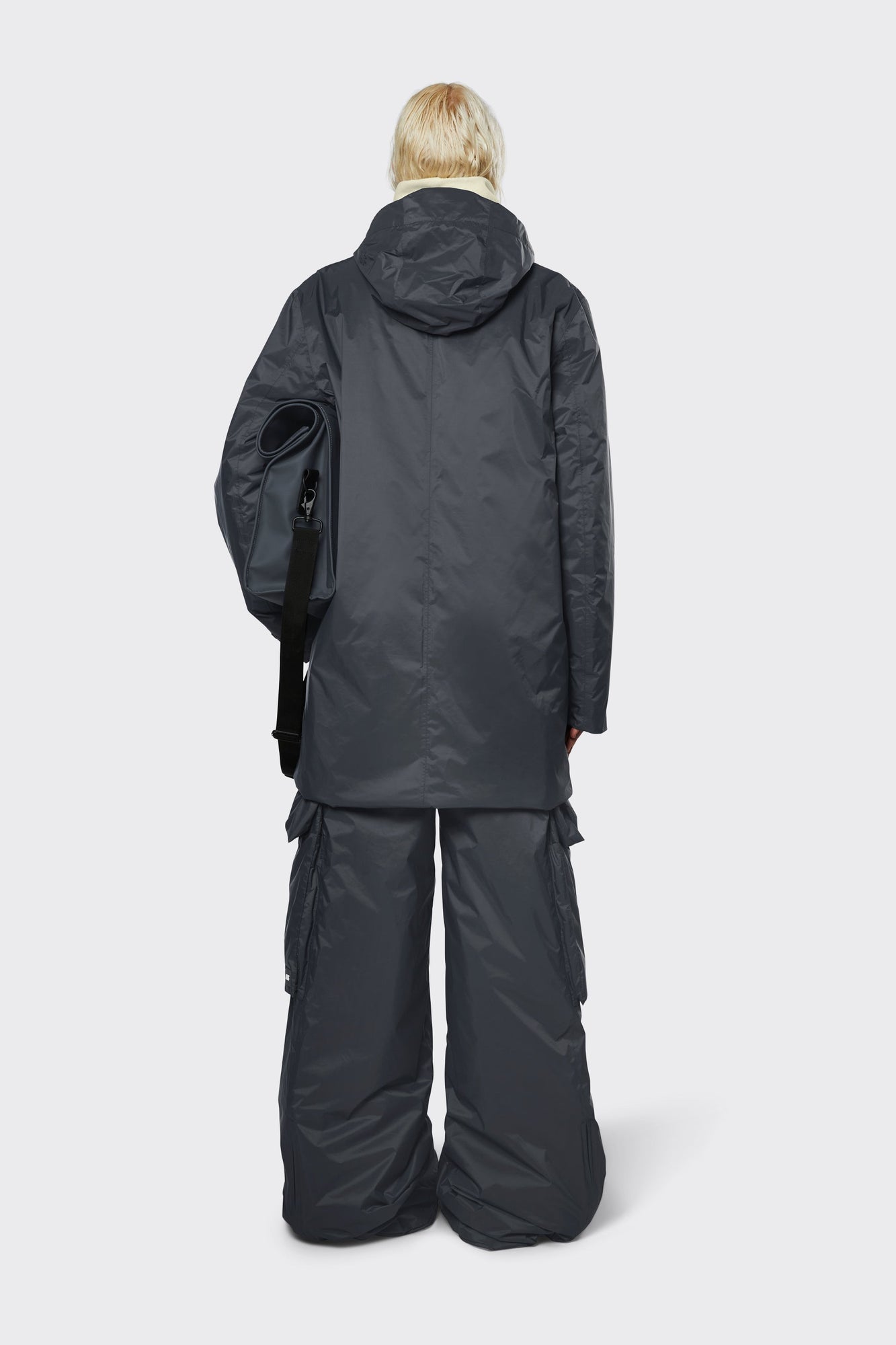 Padded Nylon Coat, Slate