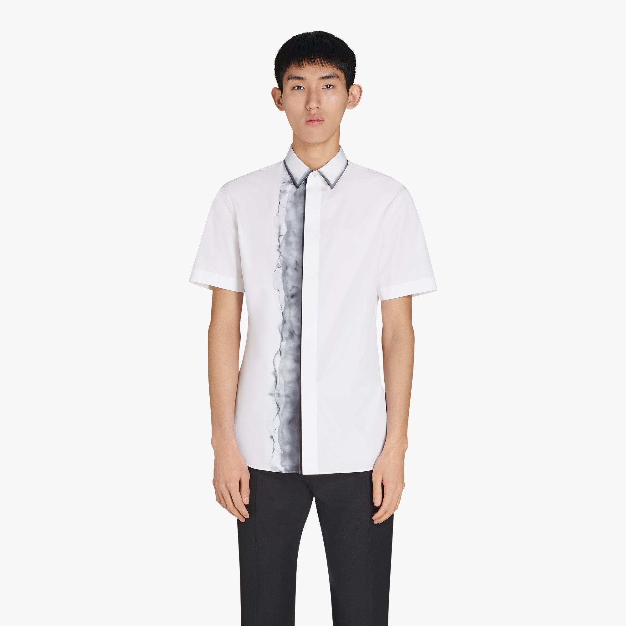 Andy Slim-Fit Short Sleeves Printed Cotton Shirt