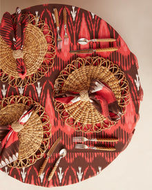 Round Tablecloth, Dylan Ikat Coral