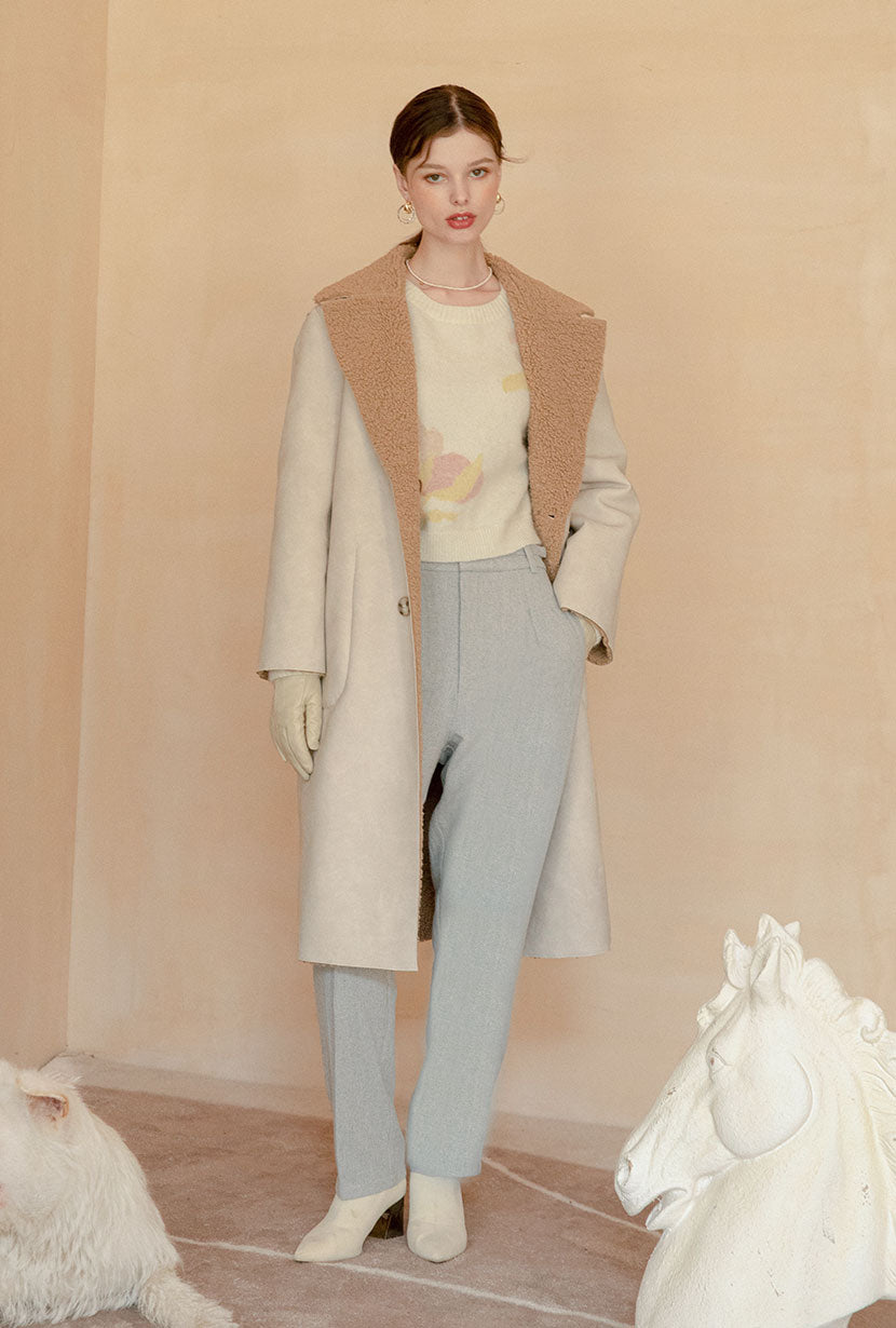 Petite Studio's Sienna Reversible Coat in Camel and Ivory